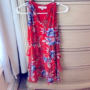 Fun spring and summer red pattern dress